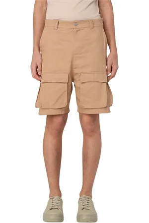 DISCLAIMER Korte broeken, Heren, Bruin, S, Stijlvolle Cargo Shorts met Meerdere Zakken