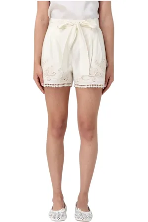Twin-Set Korte broeken, Dames, , XL, Stijlvolle Geborduurde Shorts