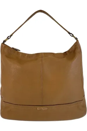 Coach Pre-owned, Dames, Bruin, ONE Size, Leer, Tweedehands leren schoudertassen