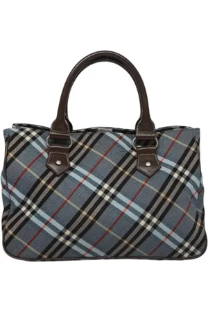 Burberry Pre-owned, Dames, Blauw, ONE Size, Leer, Tweedehands Canvas handtassen