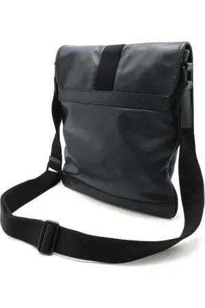 Burberry Pre-owned, Heren, Zwart, ONE Size, Leer, Tweedehands leren schoudertassen
