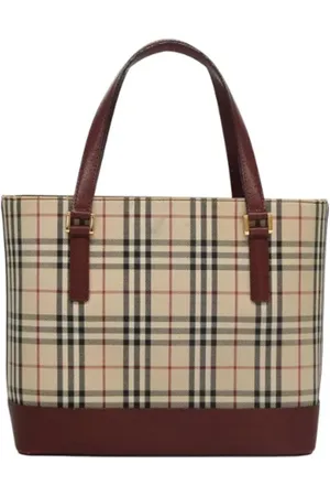 Burberry Pre-owned, Dames, , ONE Size, Leer, Tweedehands Canvas handtassen