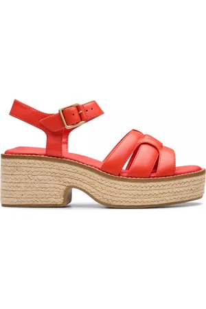 Clarks Schoenen, Dames, Rood, 38 EU, Leer, Rode damessandaal Coledale Strap