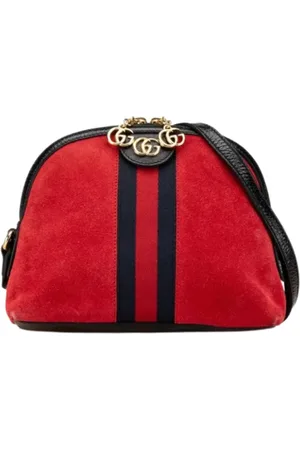 Burberry Pre-owned, Dames, Rood, ONE Size, Leer, Pre-owned Suede shoulder-bags