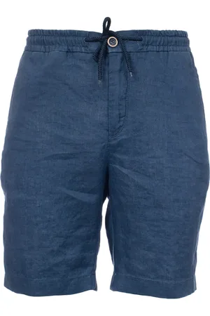 Vilebrequin Korte broeken, Heren, Blauw, W36, Linnen, Linnen Bermuda Shorts