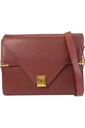 Cartier Pre-owned, Dames, Bruin, ONE Size, Leer, Pre-owned Leather crossbody-bags