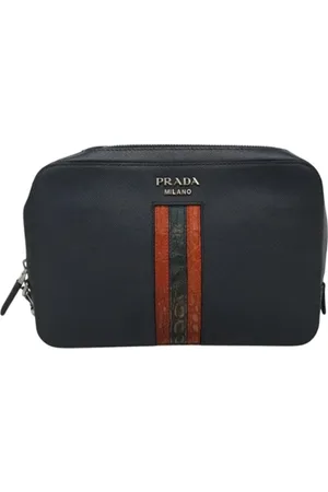 Prada Pre-owned, Dames, Blauw, ONE Size, Leer, Pre-owned Leather clutches