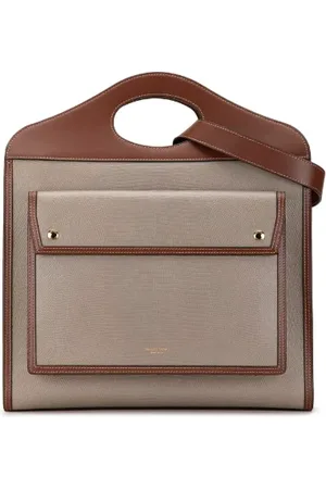 Burberry Pre-owned, Dames, Grijs, ONE Size, Leer, Tweedehands leren schoudertassen