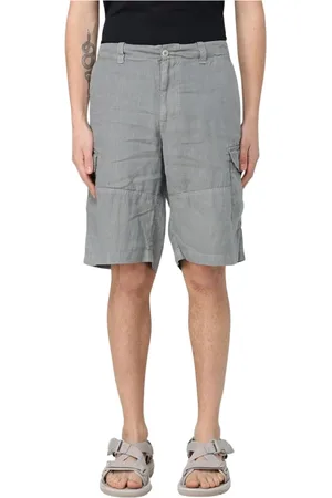 Blauer Korte broeken, Heren, Grijs, W36, Linnen, Blauwe Cargo Shorts Stijlvol en veelzijdig