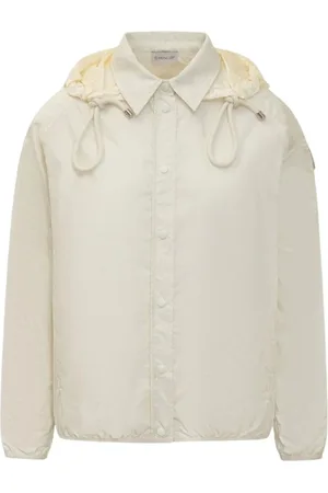Moncler Jassen, Dames, , S, Geel Crème Hooded Shirt Jas