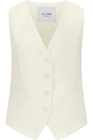 Nicowa Jassen, Dames, , XS, Leer, Elegant Twill Vest Daniwo