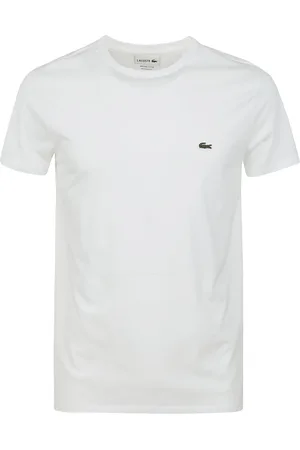 Lacoste Tops, Heren, Wit, L, Katoen, Klassiek wit T-shirt