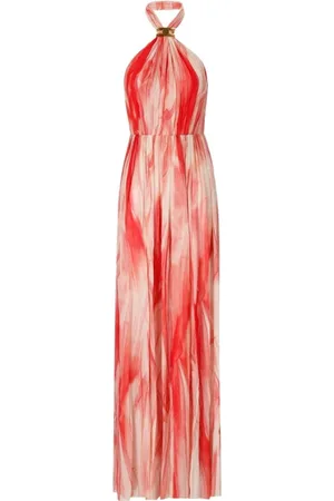 Elisabetta Franchi Kleedjes, Dames, Rood, M, Tule, Rode Loper Boter Rode Passie Jurk