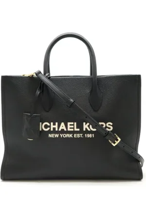 Michael Kors Pre-owned, Dames, Zwart, ONE Size, Leer, Tweedehands leren schoudertassen