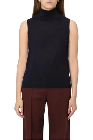 Paul Smith Truien, Dames, Blauw, M, Wol, Blauwe Merinowollen Gebreide Top