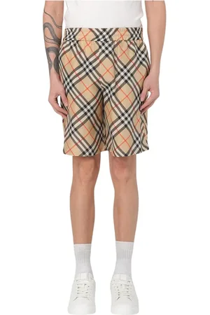 Burberry Korte broeken, Heren, , M, Zijden shorts voor mannen