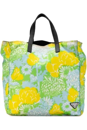 Prada Pre-owned, Dames, Groen, ONE Size, Leer, Pre-owned Canvas totes