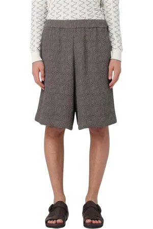 Giorgio Armani Korte broeken, Heren, Bruin, M, Bruine Geometrische Shorts