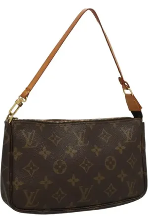 LOUIS VUITTON Pre-owned, Dames, Bruin, ONE Size, Leer, Tweedehands Canvas Louis Vuitton tassen