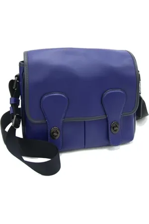 Coach Pre-owned, Dames, Blauw, ONE Size, Leer, Tweedehands leren schoudertassen