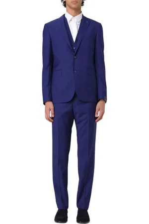 TAGLIATORE Pakken, Heren, Blauw, M, Leer, Elegante op maat gemaakte jas