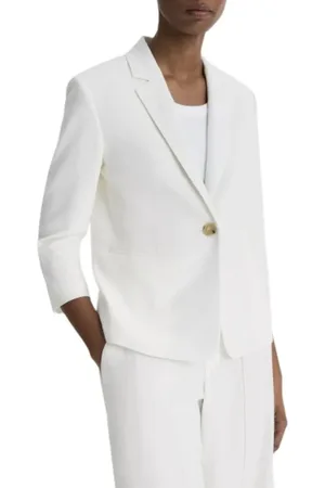 Vince Jassen, Dames, Wit, M, Linnen, Lichtgewicht Linnen Blend Blazer