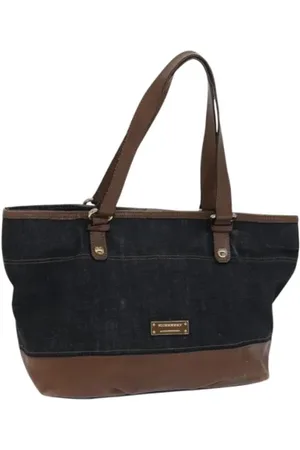Burberry Pre-owned, Dames, Blauw, ONE Size, Leer, Tweedehands Canvas handtassen