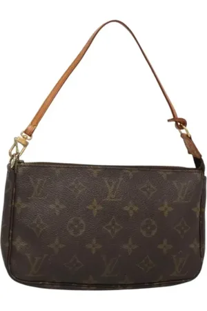 LOUIS VUITTON Pre-owned, Dames, Bruin, ONE Size, Leer, Tweedehands Canvas Louis Vuitton tassen