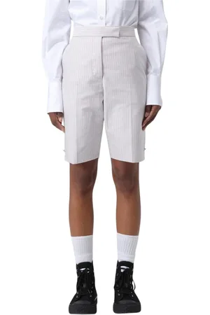 Thom Browne Korte broeken, Dames, Wit, XS, Rode Streep Shorts
