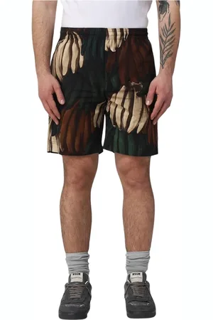 Msgm Korte broeken, Heren, Veelkleurig, S, Katoen, Kleurrijke Casual Shorts met Bananenprint