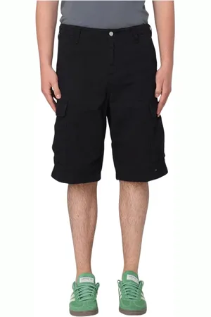 Carhartt Korte broeken, Heren, Zwart, W34, Katoen, Zwarte Cargo Shorts Met Meerdere Zakken
