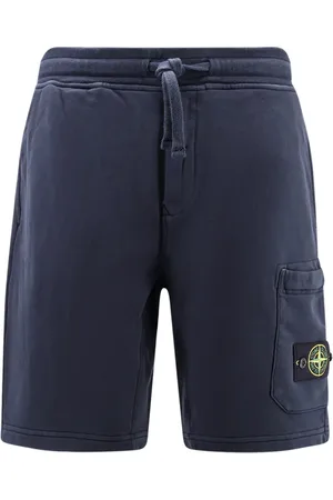 Stone Island Korte broeken, Heren, Blauw, M, Katoen, Katoenen Bermuda Shorts met Koord