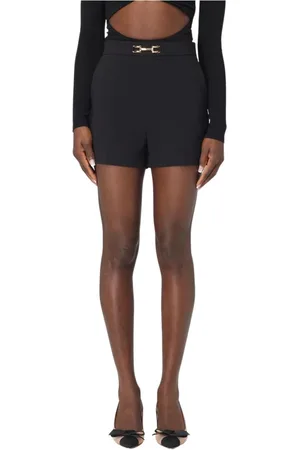 Elisabetta Franchi Korte broeken, Dames, Zwart, M, Citroen High Waist Shorts