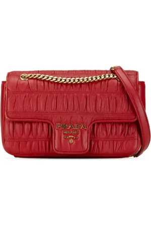 Prada Pre-owned, Dames, Rood, ONE Size, Leer, Pre-owned Leather crossbody-bags