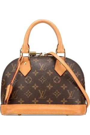 LOUIS VUITTON Pre-owned, Dames, Bruin, ONE Size, Leer, Tweedehands Canvas handtassen