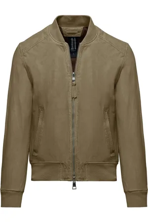 Bomboogie Jassen, Heren, Groen, M, Katoen, Nappa Leren Bomberjack