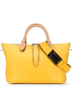 Chloé Pre-owned, Dames, Geel, ONE Size, Leer, Tweedehands leren handtassen