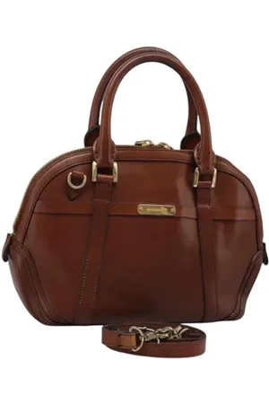 Burberry Pre-owned, Dames, Bruin, ONE Size, Leer, Tweedehands leren handtassen