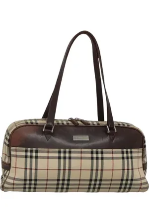 Burberry Pre-owned, Dames, , ONE Size, Leer, Tweedehands Canvas handtassen