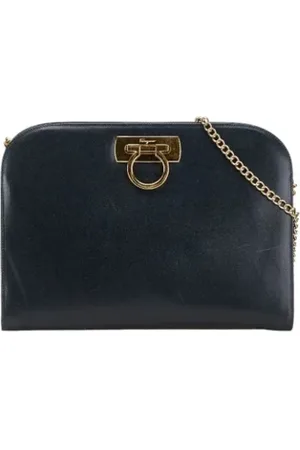 Salvatore Ferragamo Pre-owned, Dames, Blauw, ONE Size, Leer, Tweedehands leren schoudertassen