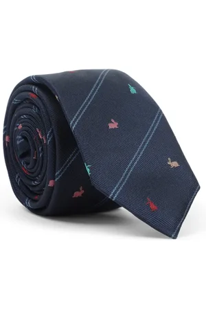 Paul Smith Accessoires, Heren, Blauw, ONE Size, Konijn Streep Heren Stropdas