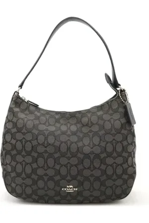 Coach Pre-owned, Dames, Grijs, ONE Size, Leer, Pre-owned Canvas shoulder-bags