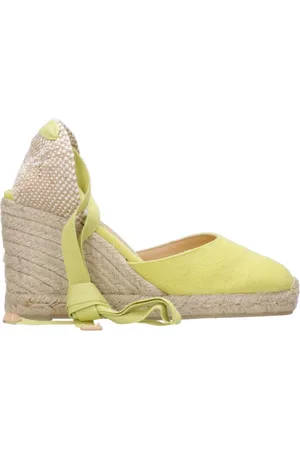 Castaner Schoenen, Dames, Geel, 41 EU, Jute, Gele canvas sandalen met gevlochten band