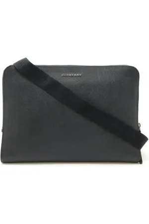 Burberry Pre-owned, Dames, Zwart, ONE Size, Leer, Tweedehands leren schoudertassen