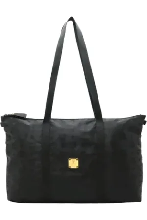 MCM Pre-owned, Dames, Zwart, ONE Size, Nylon, Pre-owned Nylon shoulder-bags