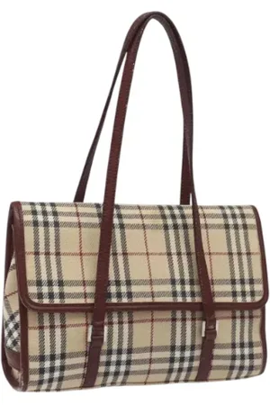 Burberry Pre-owned, Dames, , ONE Size, Leer, Tweedehands Canvas handtassen