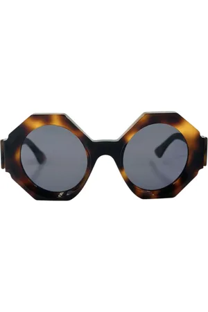 KUBORAUM Accessoires, unisex, Bruin, ONE Size, Moderne Achthoekige Zonnebril - Bruin