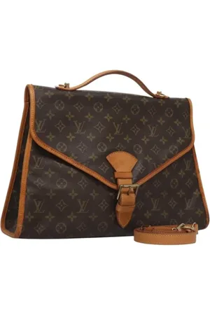 LOUIS VUITTON Pre-owned, Dames, Bruin, ONE Size, Leer, Tweedehands Canvas Louis Vuitton tassen