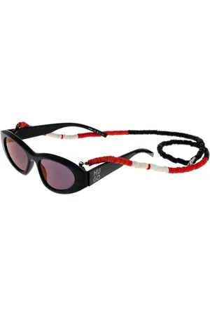 HUGO BOSS Accessoires, unisex, Zwart, ONE Size, Zwarte Cat Eye Zonnebril Gespiegeld Grijs