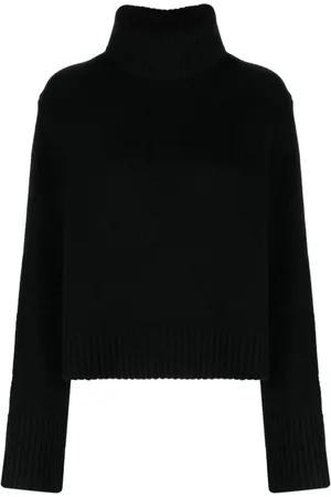 Ralph Lauren Truien, Dames, Zwart, XL, Wol, Wollen Kasjmier Trui met Lange Mouwen